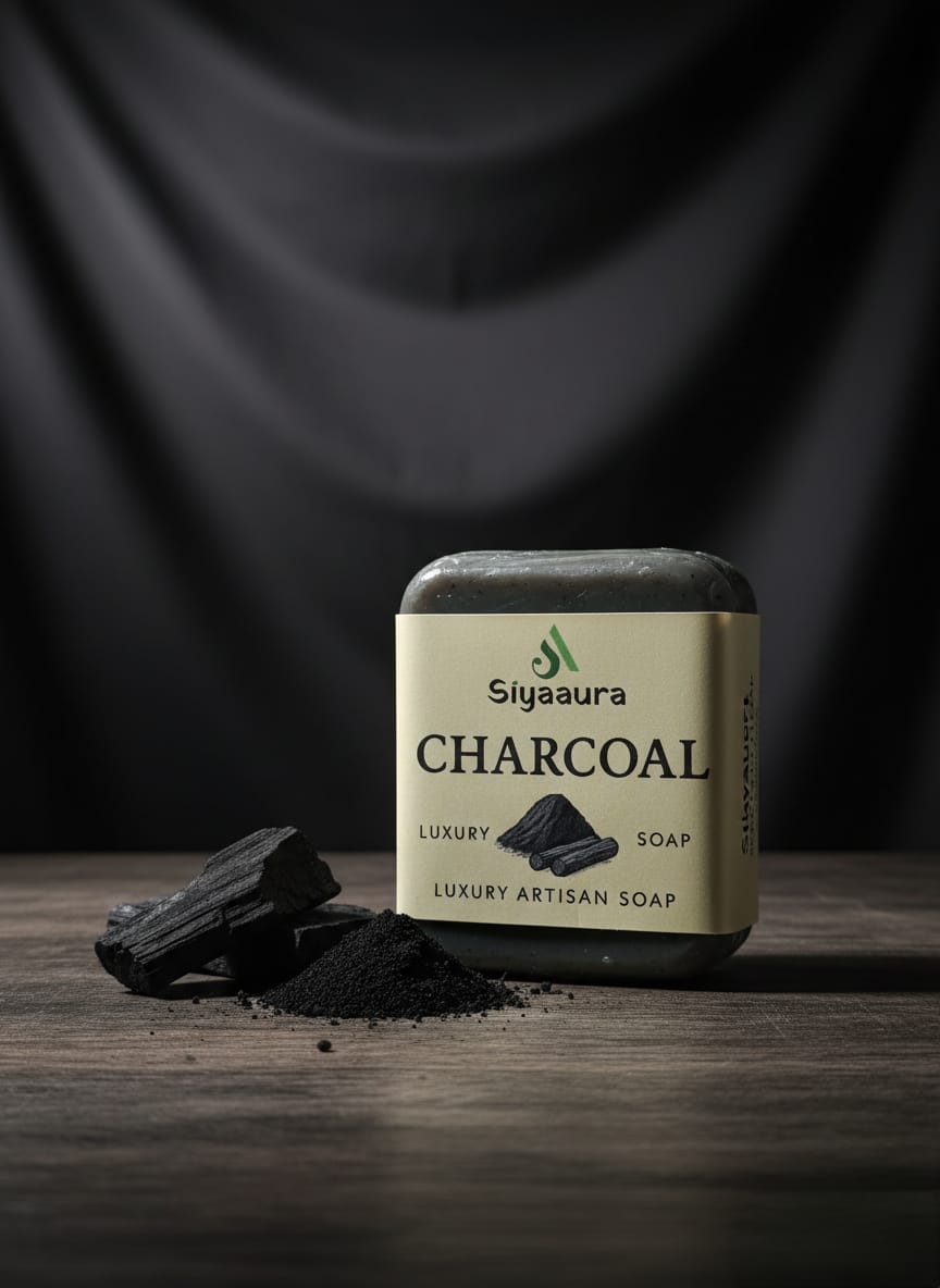 Siyaaura Charcoal Luxury Artisan Soap – Deep Detox & Purifying Bath Bar (100g)