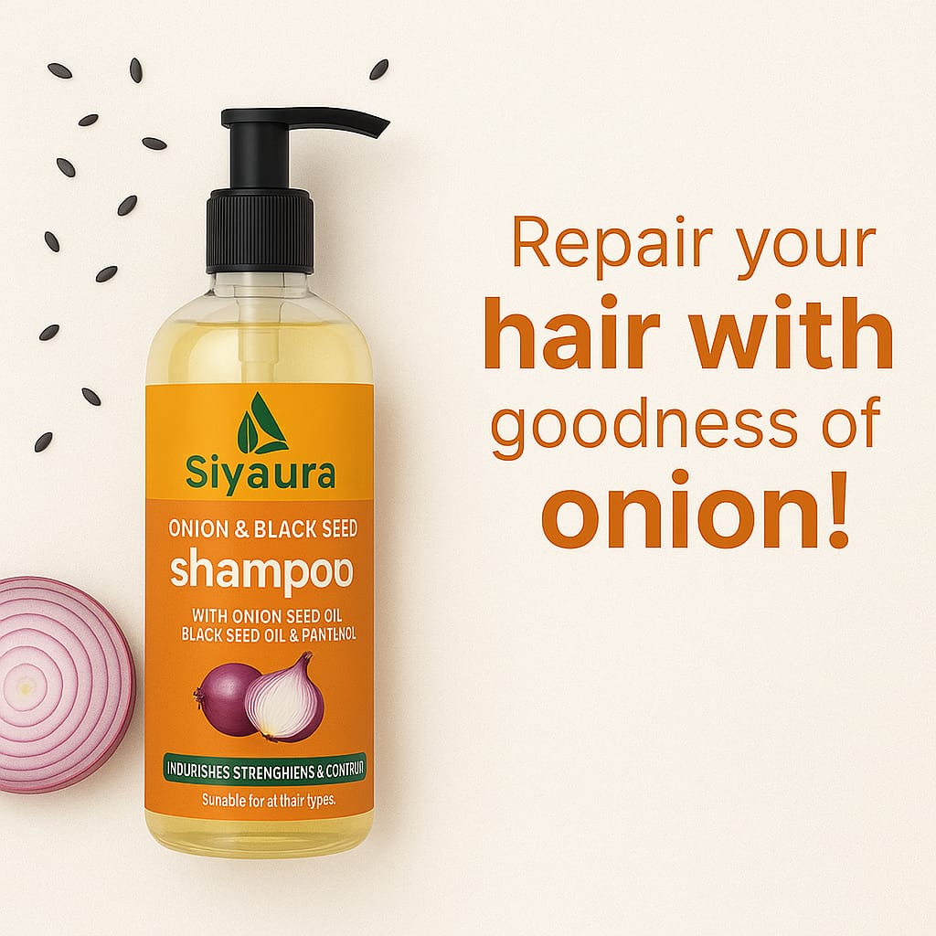 Siyaaura Onion & Black Seed Shampoo – With Onion Seed Oil, Black Seed Oil & Panthenol