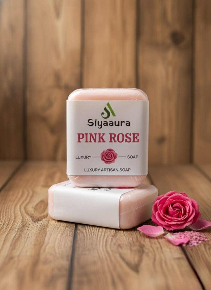 Siyaaura Pink Rose Luxury Artisan Soap – Handmade Moisturizing Bathing Bar (100g)