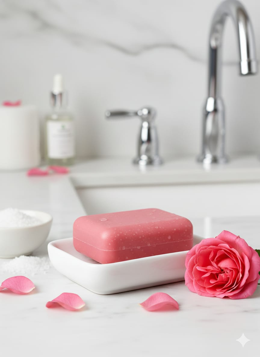 Siyaaura Pink Rose Luxury Artisan Soap – Handmade Moisturizing Bathing Bar (100g)