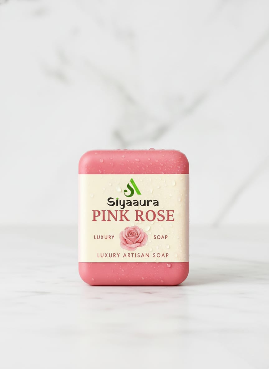 Siyaaura Pink Rose Luxury Artisan Soap – Handmade Moisturizing Bathing Bar (100g)