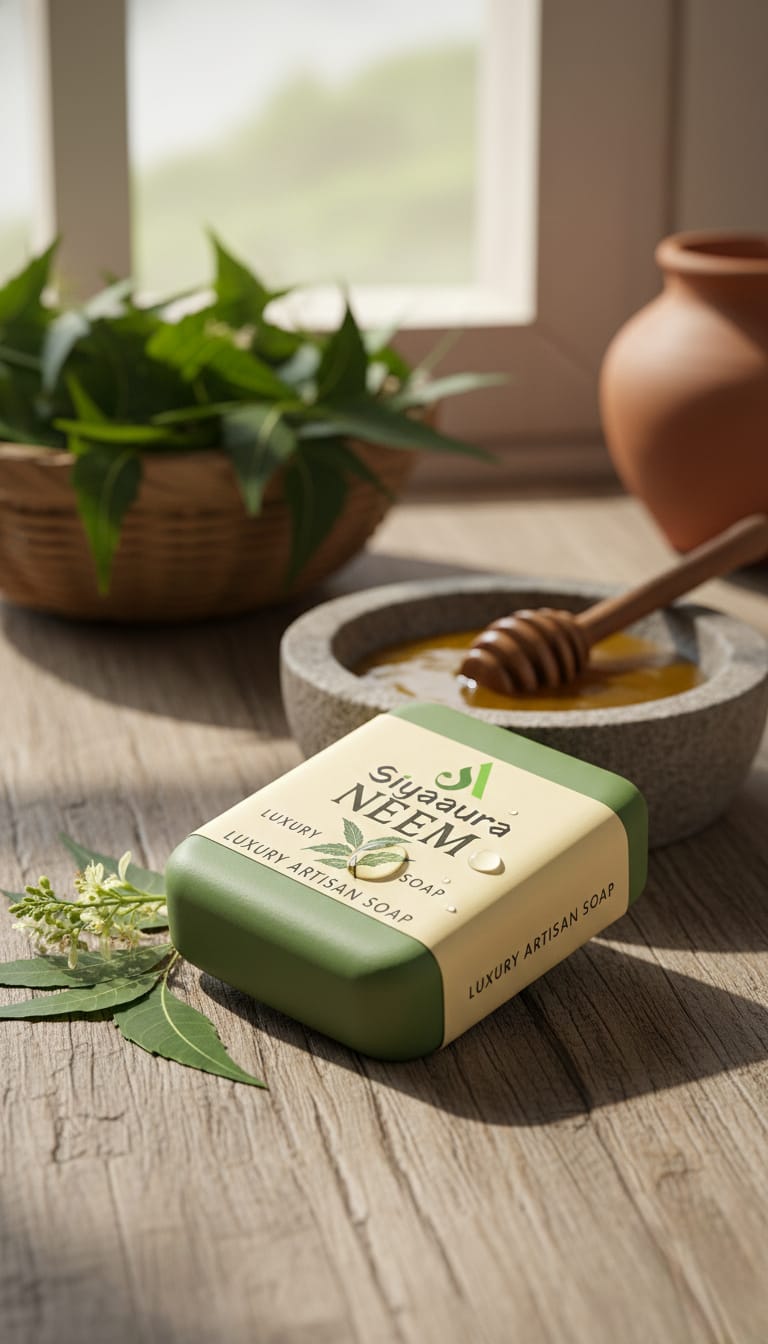 Siyaaura Neem Luxury Artisan Soap – 100% Natural Neem Extract
