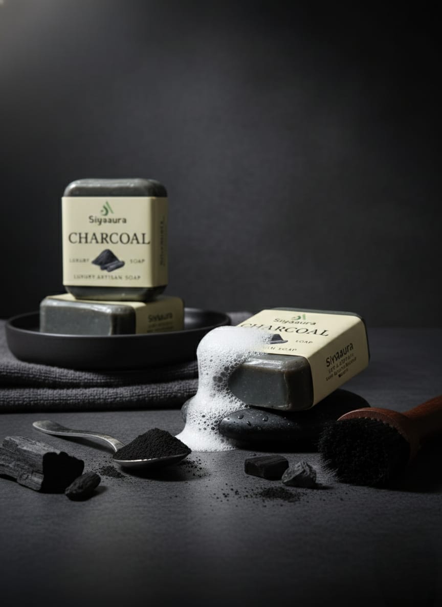 Siyaaura Charcoal Luxury Artisan Soap – Deep Detox & Purifying Bath Bar (100g)