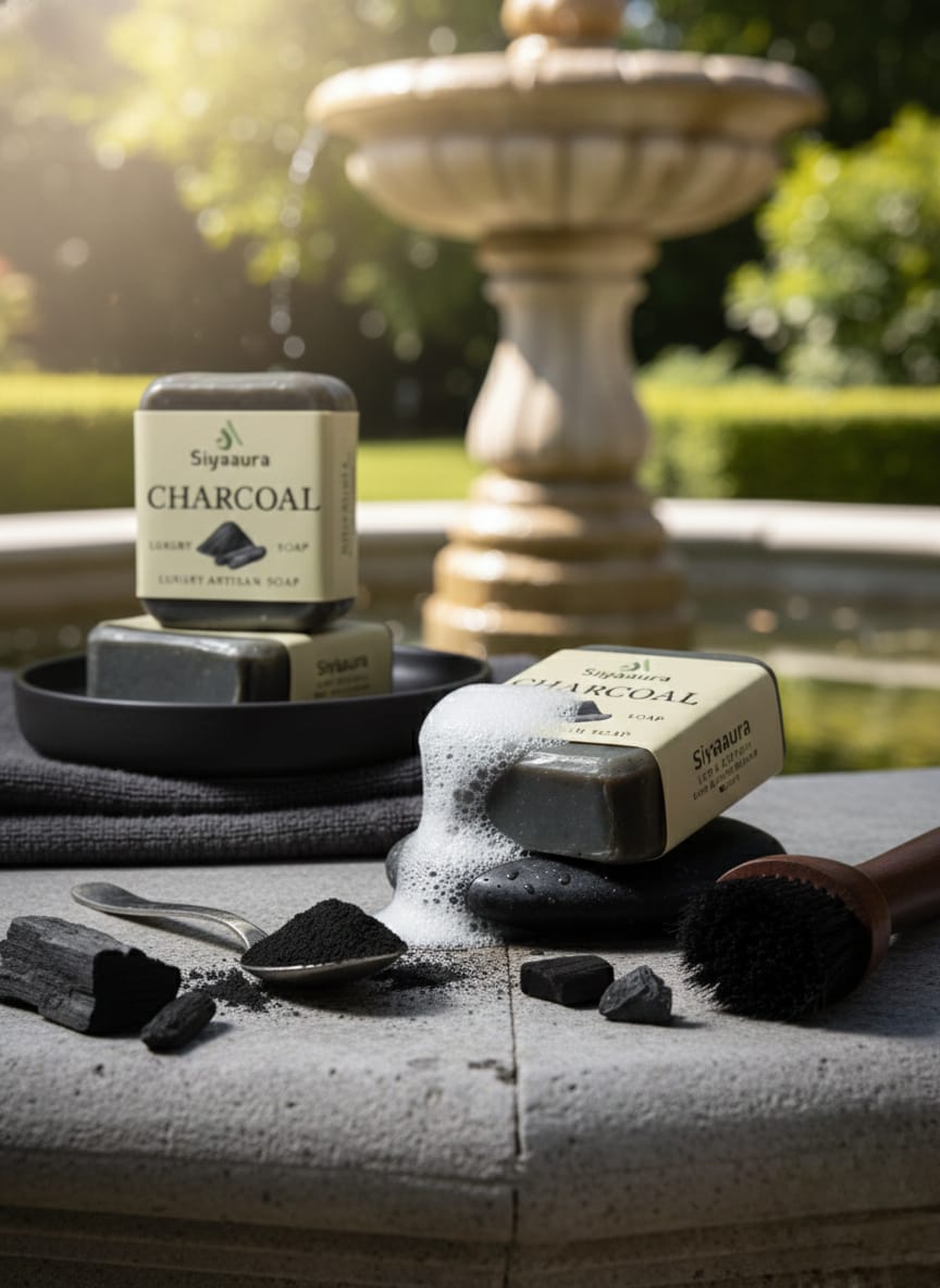 Siyaaura Charcoal Luxury Artisan Soap – Deep Detox & Purifying Bath Bar (100g)
