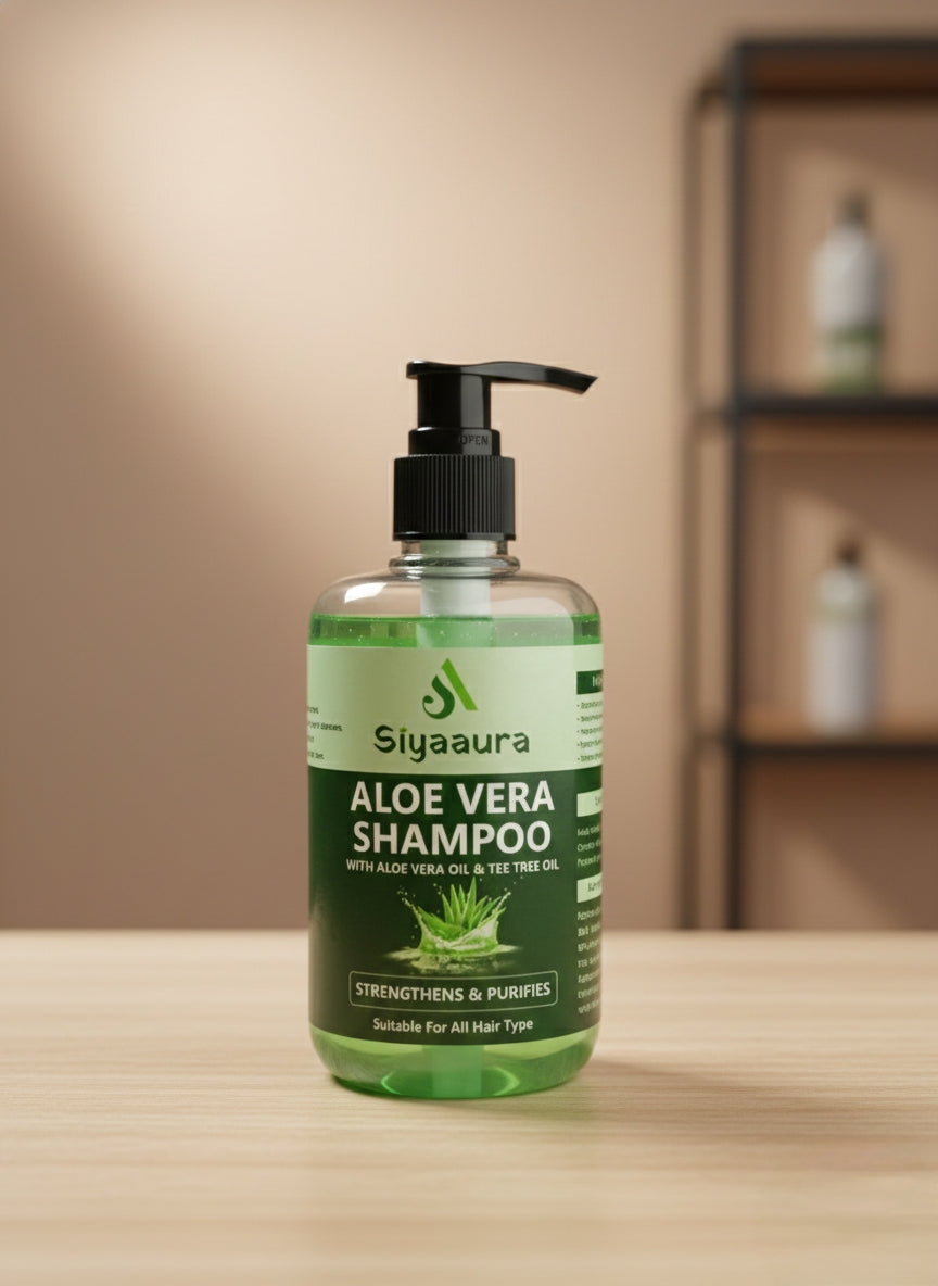 Siyaaura Aloe Vera Shampoo with Aloe Vera & Neem Extract, Hydrates & Soothes