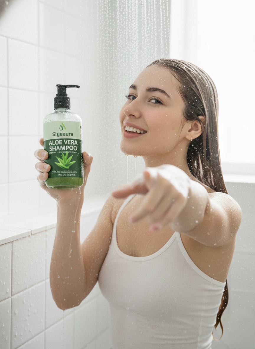 Siyaaura Aloe Vera Shampoo with Aloe Vera & Neem Extract, Hydrates & Soothes